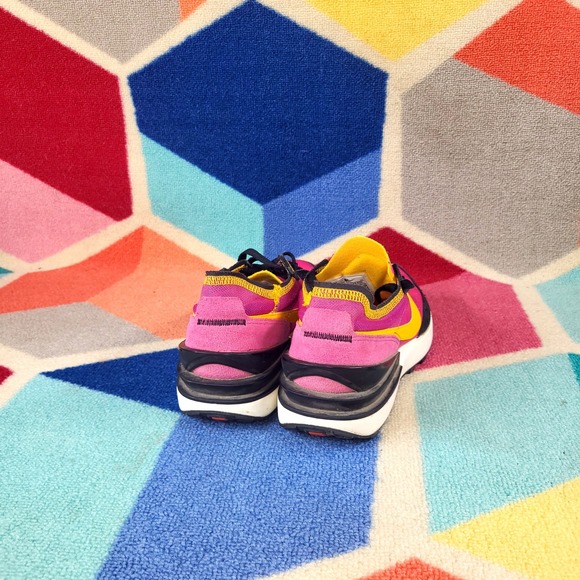 Nike Waffle One SE Pink Yellow Black Sneakers Womens Casual Running Shoes - Picture 4 of 6